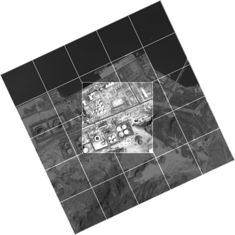Figure 7.  Map Rotation and Tiling (Only the center area is visible on the MFD)